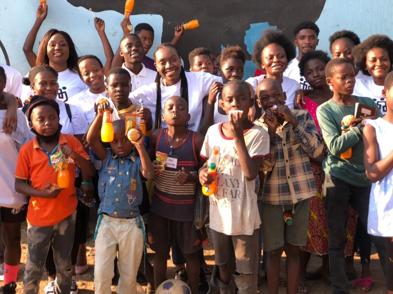 Group of smiling youths
